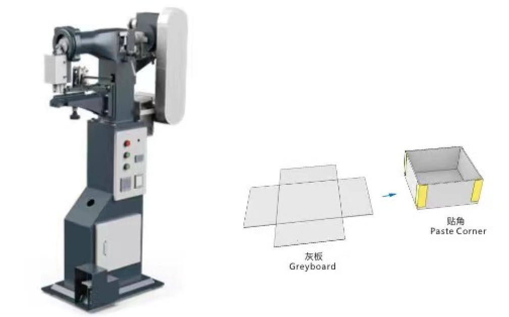 Semi-automatico regalo Cosmetico Corner Box Collazione Making Machine Manuale rigido Corner Box incollaggio Machine