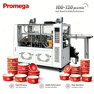 Macchina automatica per ciotole di carta ad alta velocità 380 V/220 V 180-120 pezzi/min
